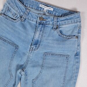 Celebrity Pink Light Wash High Rise Wide Leg Cargo Carpenter Jeans Size 1/25‎